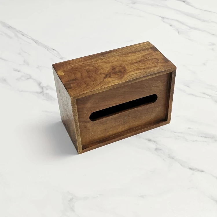Luxurious Vintage Solid Wood Tissue Box