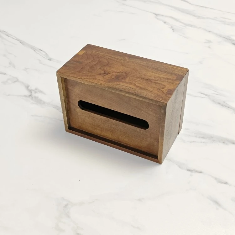 Personalised Vintage Solid Wood Tissue Box